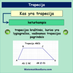 Trapecija, plotas, aukštinė, vidurio linija |MatematikosGURU