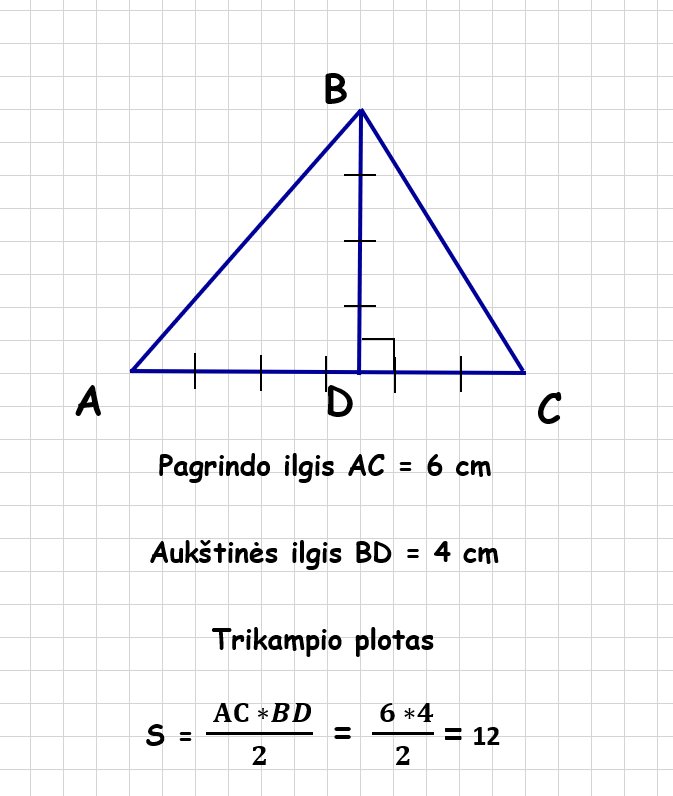 trikampio ploto formulė