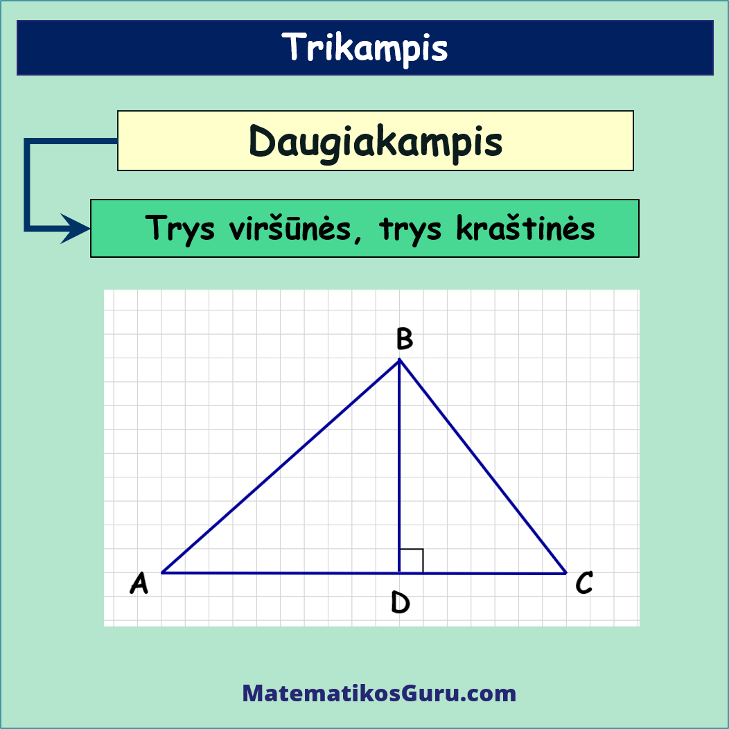 trikampio ploto formulė, trikampio plotas