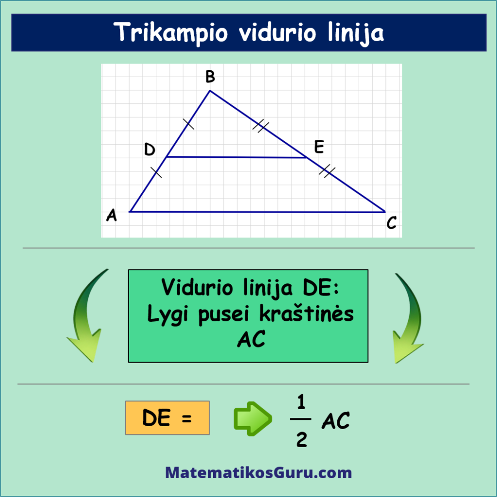 trikampio vidurio linija